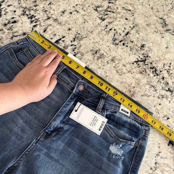 Judy Blue Cropped Boot Mid Rise Jean Raw Hem Distressed 15/32 NWT JB82589MD - Picture 9 of 14